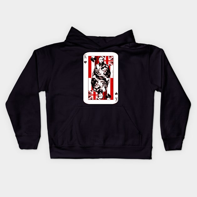 King of Hawai'i Kalakaua (red) by Hawaii Nei All Day Kids Hoodie by hawaiineiallday